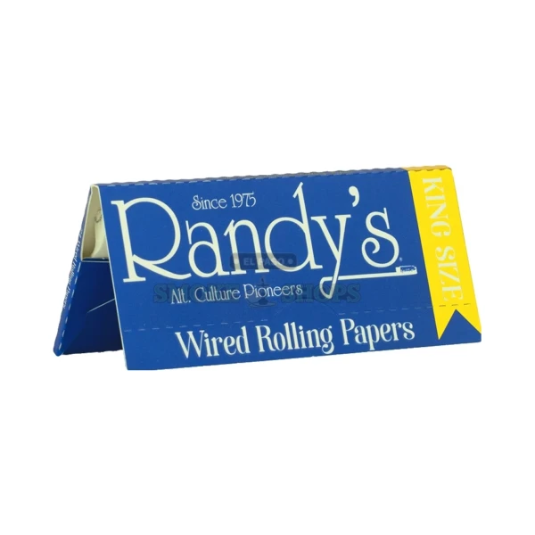 Randy's Wired King Size rolling papers pack, 110mm with built-in steel wire, made in USA, at our El Paso smoke shop