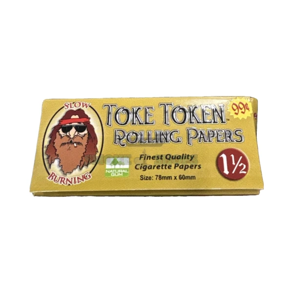 Toke Token 1.5 Gold rolling papers 1 1/2 size booklet in El Paso, 32 leaves, slow burn, same-day pickup today