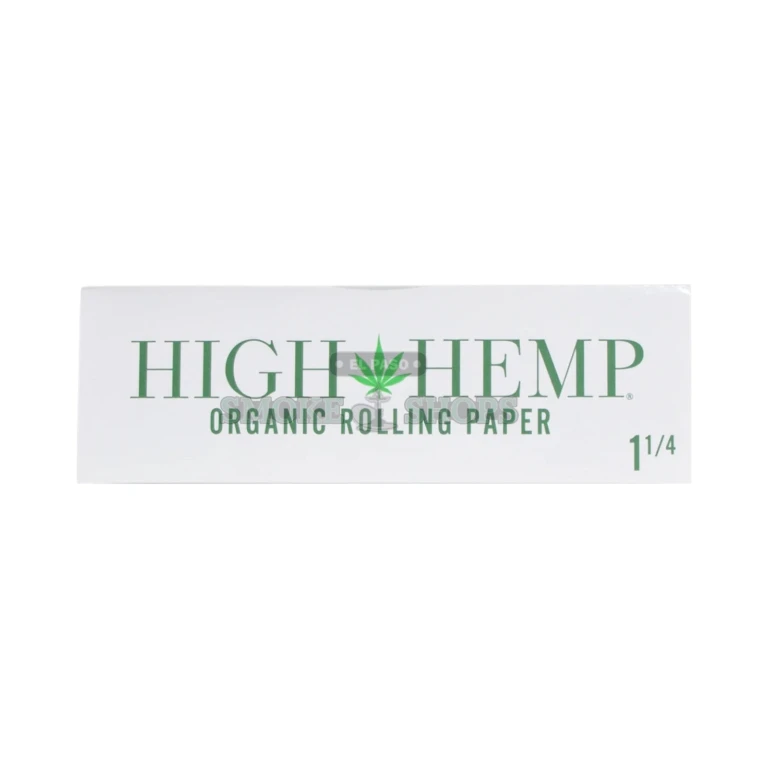 High Hemp 1 1/4 rolling paper booklet in El Paso, 100% organic European hemp, naturally green and chlorine-free
