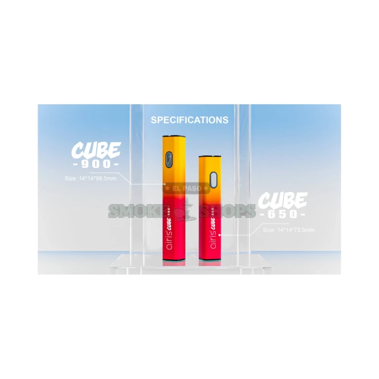Single-button Airistech Cube 650 510 battery in El Paso, 650 mAh with three voltage settings, same-day pickup