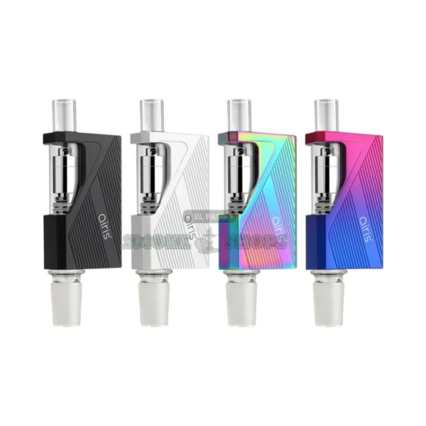 Airistech Dabble concentrate vaporizer standing upright in El Paso with glass mouthpiece and a 510 thread base