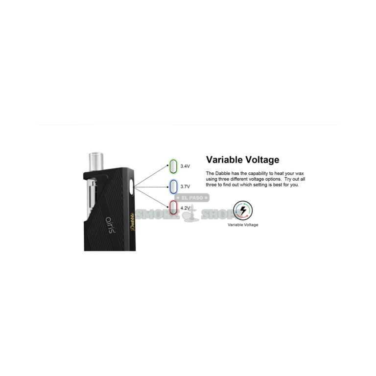 Airistech Dabble concentrate vaporizer LED indicator in El Paso glowing to show the selected voltage level