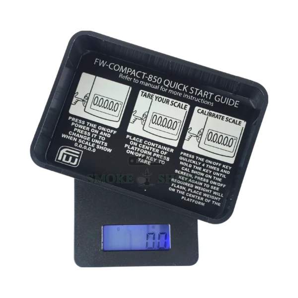 Fast Weigh FW-Mini 850 digital pocket scale in El Paso, 850 g by 0.1 g, blue backlit LCD and stainless steel platform