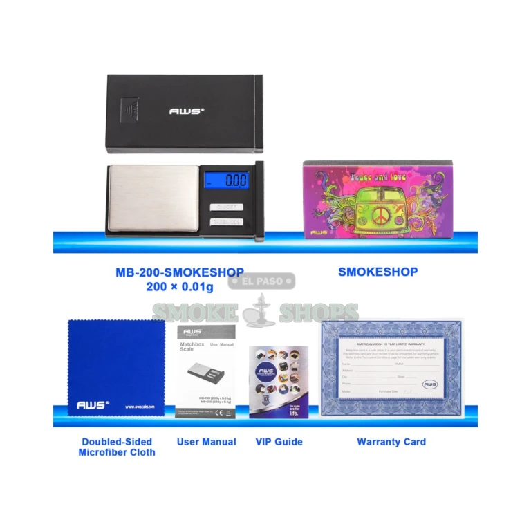 AWS Matchbox MB-650 650g x 0.1g digital pocket scale with blue backlit LCD at El Paso Smoke Shops