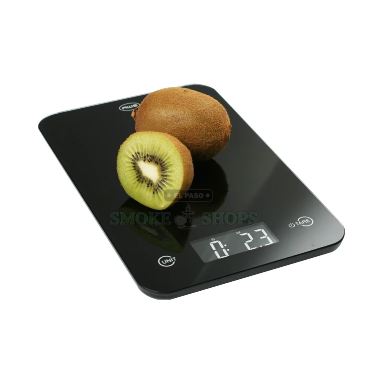 AWS Onyx digital kitchen scale 11 lb 5 kg tempered glass platform in multiple colors at El Paso Smoke Shops