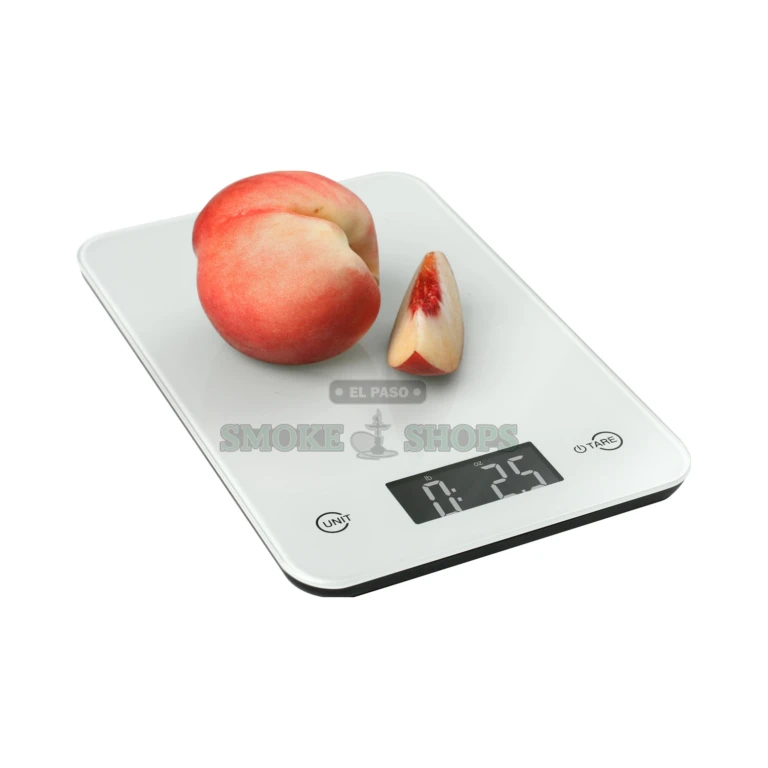 AWS Onyx digital kitchen scale 11 lb 5 kg tempered glass platform in multiple colors at El Paso Smoke Shops
