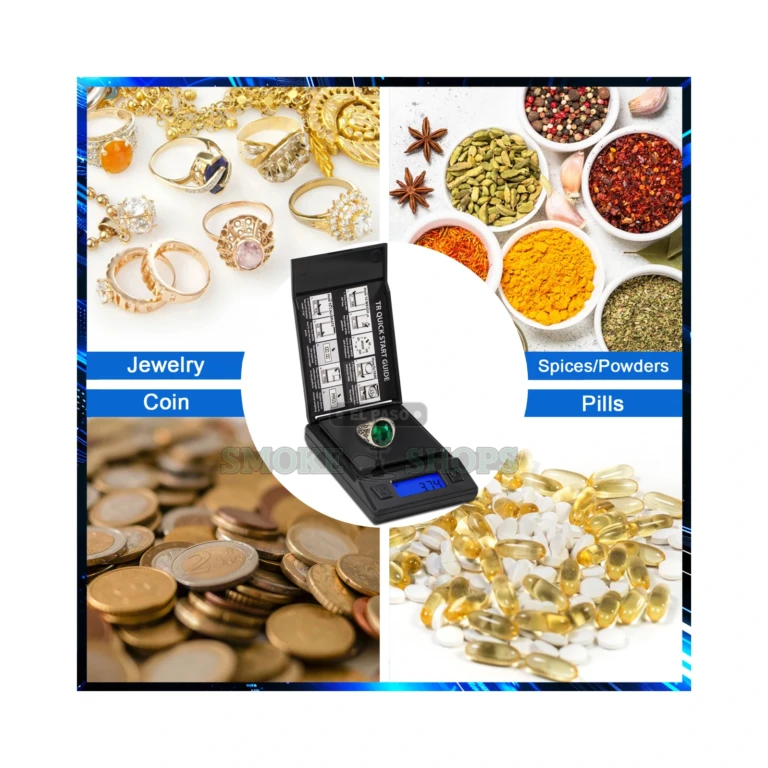 AWS TR-100 digital pocket scale in El Paso, 100 g by 0.01 g, blue backlit LCD and stainless steel platform