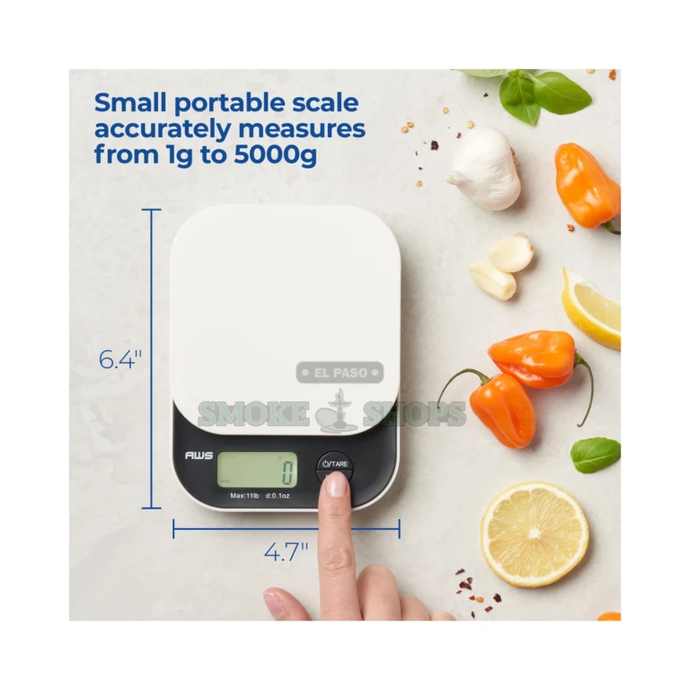 AWS Vanilla digital kitchen scale in El Paso shown from above with a bowl on the tare-ready white platform