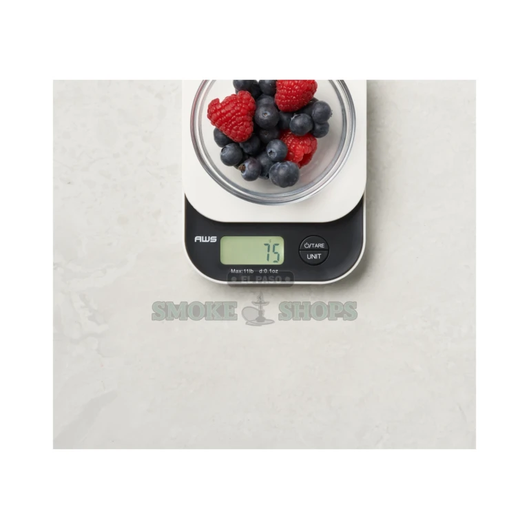 AWS Vanilla white digital kitchen scale in El Paso, 5000g x 1g, with large LCD and wide weighing platform