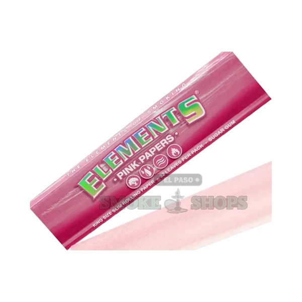 Elements Pink King Size Slim rolling papers booklet in El Paso, ultra-thin pink rice paper, 32 leaves, same-day pickup