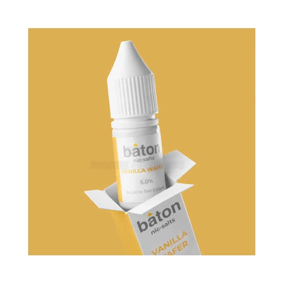Baton Vanilla Wafer nic salt e-juice 10mL bottle in El Paso, 25mg and 50mg salt for pod systems, same-day pickup
