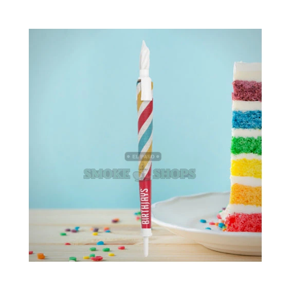 BirthJays pre-rolled cones in El Paso, striped rice paper birthday candle cone with cake stake and 2cm topper