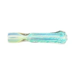 Black Stripe Glass Chillum One-Hitter in El Paso, Teal and Green thumbnail