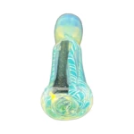 Black Stripe Glass Chillum One-Hitter in El Paso, Teal and Green thumbnail