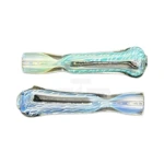 Black Stripe Glass Chillum One-Hitter in El Paso, Teal and Green thumbnail