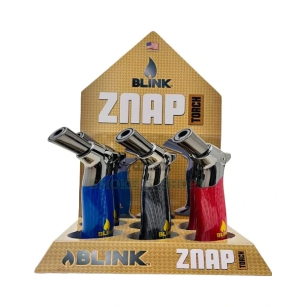Blink Znap Torch refillable butane torch lighter in El Paso, glass body and adjustable flame, same-day pickup