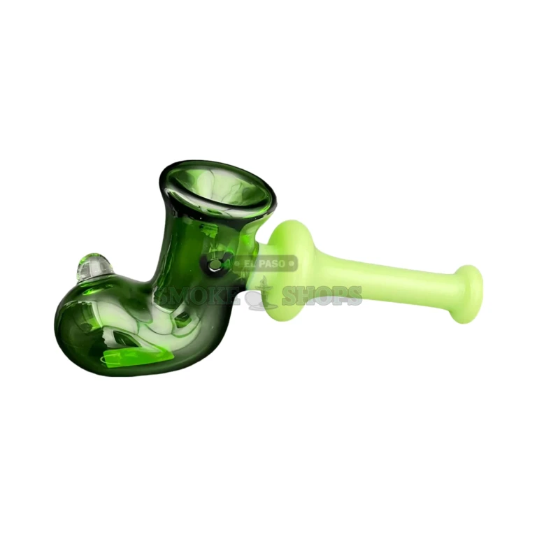 Booty hammer bubbler mouthpiece and neck in El Paso, flat green glass mouthpiece, water-cooled handheld pipe