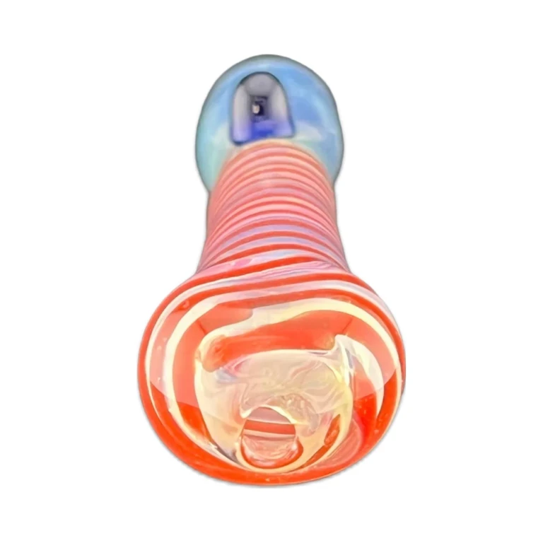 Mouthpiece end of the Bumpy glass one-hitter chillum with a rounded 3 mm tip, sold at El Paso Smoke Shops in El Paso