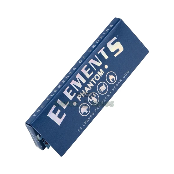 Elements Phantom 1 1/4 rice rolling papers pack front view in El Paso, 50 ultra-thin leaves, same-day pickup