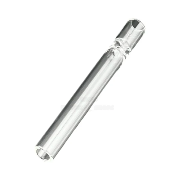 Clear glass chillum one-hitter with a plain borosilicate body, a basic straight see-through pipe, sold at El Paso Smoke Shops in El Paso