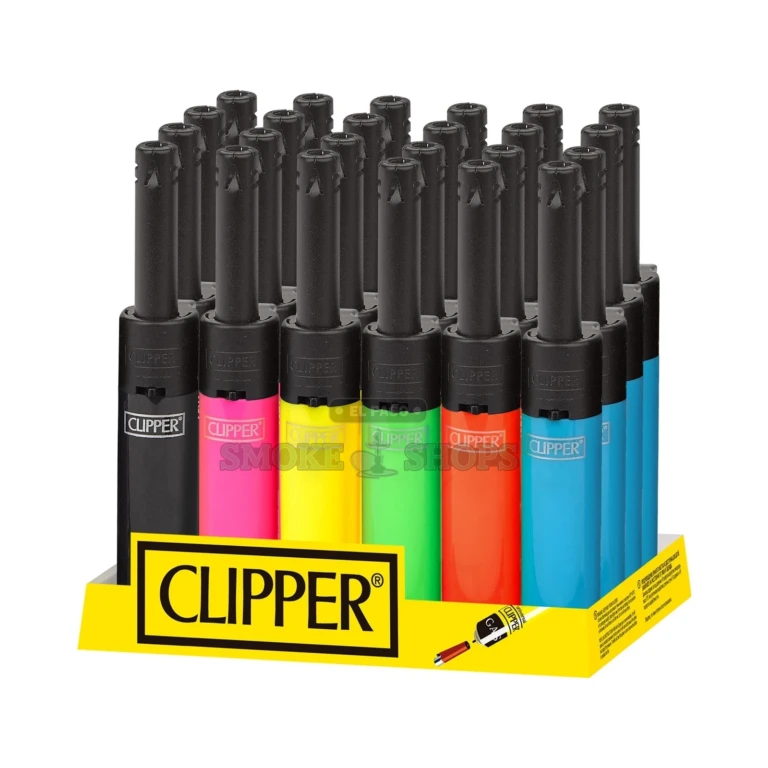 Assorted-color Clipper Mini Tube utility lighter in El Paso, wind-resistant soft flame and replaceable flint