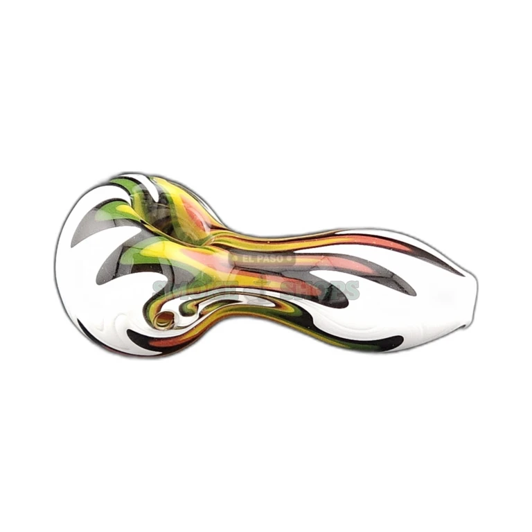 Clover CCWPF317 mini glass spoon pipe in El Paso, left-side 3mm carb hole and smooth 2mm wall, in stock today