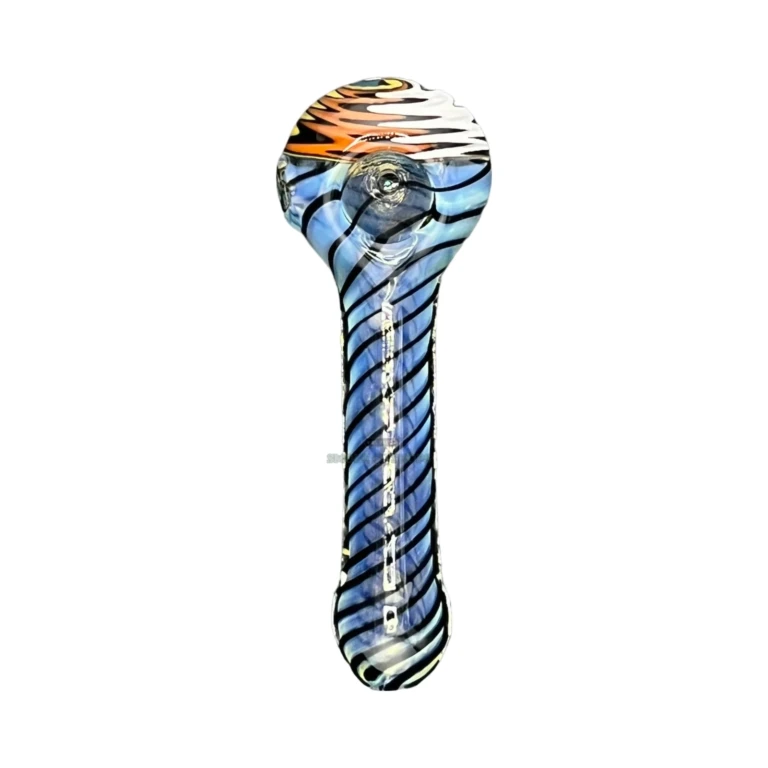Clover CCWPF334 glass spoon pipe in El Paso, clear base with wig wag head, stands upright, in stock today