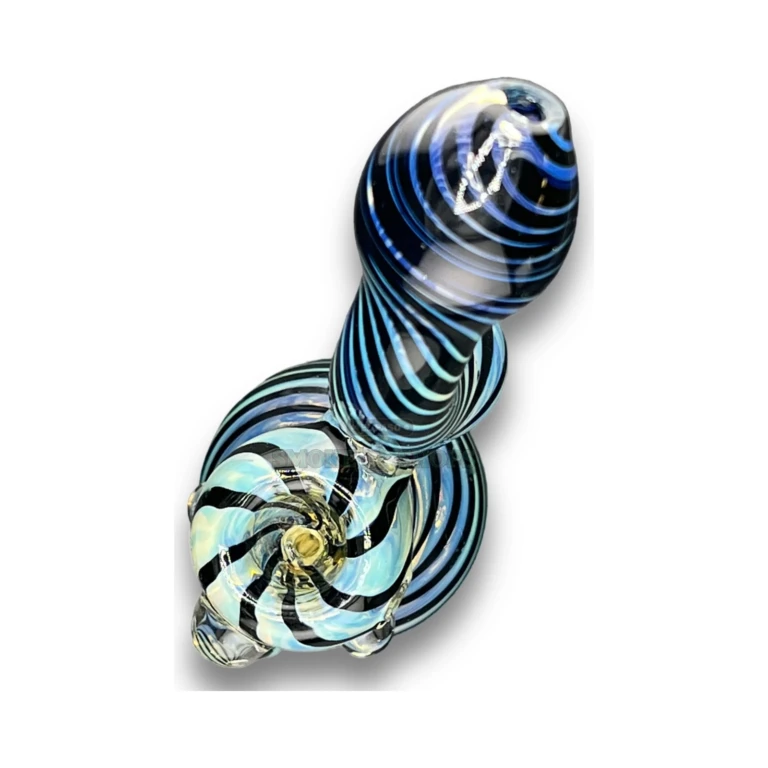 Handheld Clover Gold Fumed Zebra bubbler in El Paso, thick glass hammer pipe that stands upright, pickup today