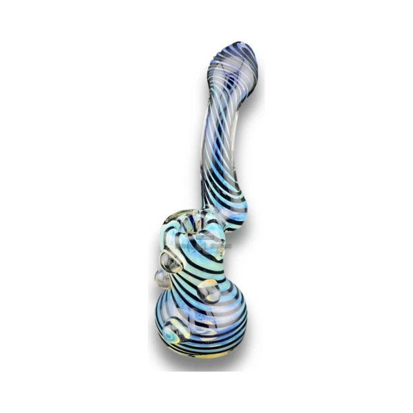 Clover Gold Fumed Zebra Thick Glass Bubbler in El Paso