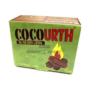 Cocourth natural coconut hookah charcoal 30 ct box in El Paso, hexagonal coconut-shell coals, flavor-neutral and low-smoke