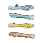Deep Ocean Glass Chillum One-Hitter in El Paso, Teal Swirls thumbnail