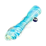 Deep Ocean Glass Chillum One-Hitter in El Paso, Teal Swirls thumbnail