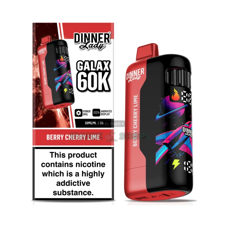 Galax 60k Disposable Vape Dinner Lady Berry Cherry Lime close-up at El Paso Smoke Shop, in stock in El Paso for same-day pick