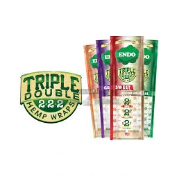 Endo Triple Double hemp wraps and cones box in El Paso, 2 organic hemp wraps, 2 pre-rolled cones, 2 corn filters