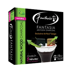 Fantasia Natural Wood hookah charcoal box in El Paso, 27mm Air-Flow cubes, same-day in-store pickup at 9 stores