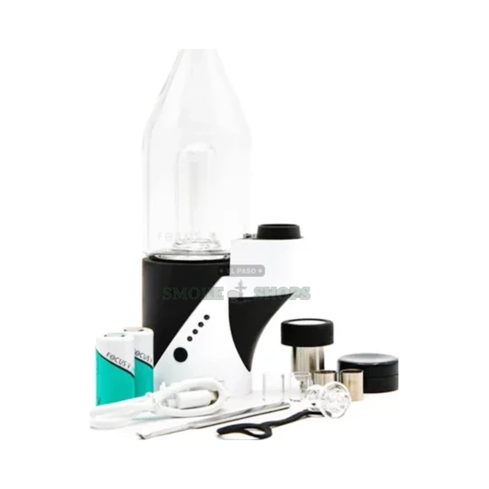 Focus V Carta dab rig components in El Paso, silicone wax container, dab tool, and two 18350 batteries, pick up today