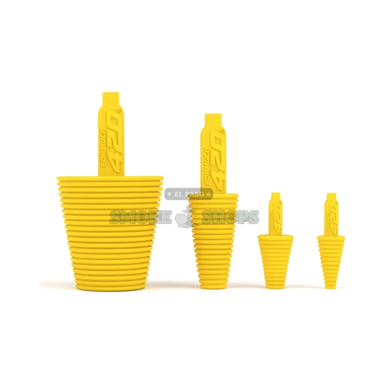 Assorted color Formula 420 cleaning plugs in El Paso, blue, yellow and orange food-grade silicone for glass and rigs