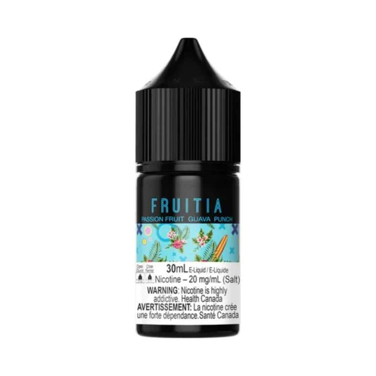 Fruitia Passion Fruit Guava Punch Nic Salt E-Juice 30mL 50mg at El Paso Smoke Shop, in stock in El Paso for same-day pickup