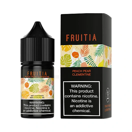 Fruitia Peach Pear Clementine Nic Salt 30mL 50mg at El Paso Smoke Shop, in stock in El Paso for same-day pickup