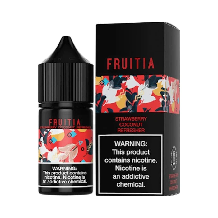 Fruitia Strawberry Coconut Refresher Nic Salt E-Juice 30mL 50mg at El Paso Smoke Shop, in stock in El Paso for same-day picku