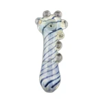 Blue Stripe Nubby Glass Spoon Pipe in El Paso thumbnail