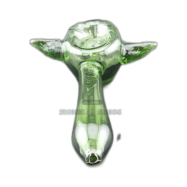 Green Yoda glass spoon pipe in El Paso, smooth borosilicate body and round mouthpiece, same-day pickup at our stores