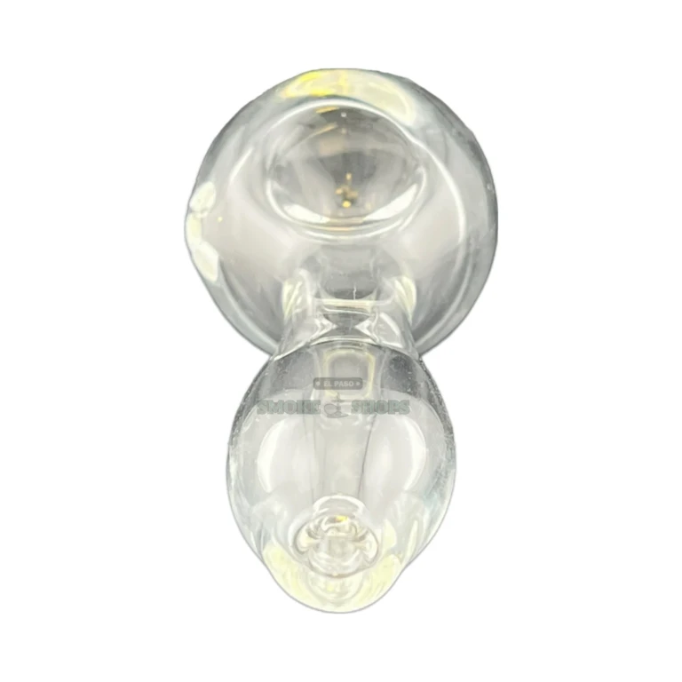 Clear HI90 glass spoon hand pipe in El Paso, 3mm carb hole and smooth clear finish, in stock now for same-day in-store
