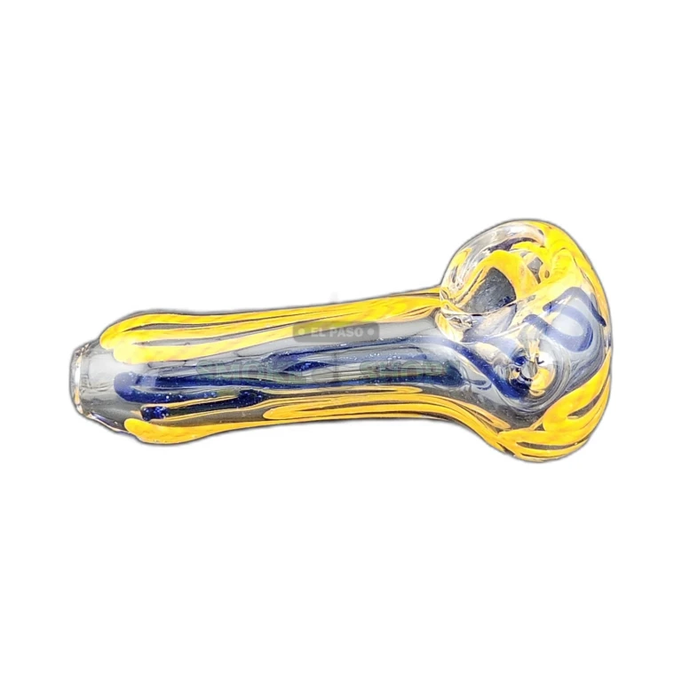 Colorado Thick glass spoon hand pipe side view in El Paso, left-side 2mm carb hole and smooth body, in stock today