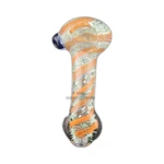 Colored Spiral Lining Flat End Glass Spoon Pipe in El Paso thumbnail