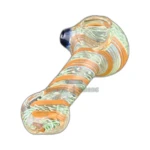 Colored Spiral Lining Flat End Glass Spoon Pipe in El Paso thumbnail