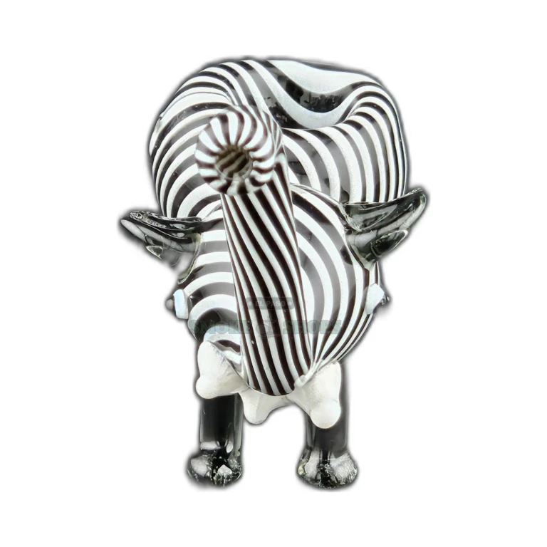 Elephant Candy glass spoon pipe in El Paso, black and white swirl glass with straw mouthpiece, same-day pickup today