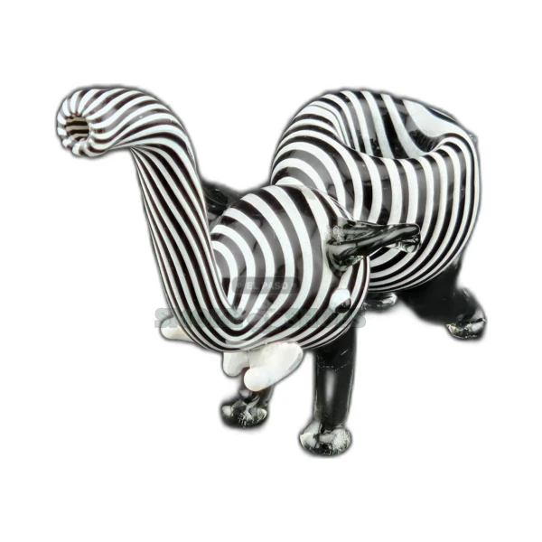 Elephant Candy black and white swirl glass spoon pipe in El Paso, bowl and left-side carb hole, about 4.4 inches