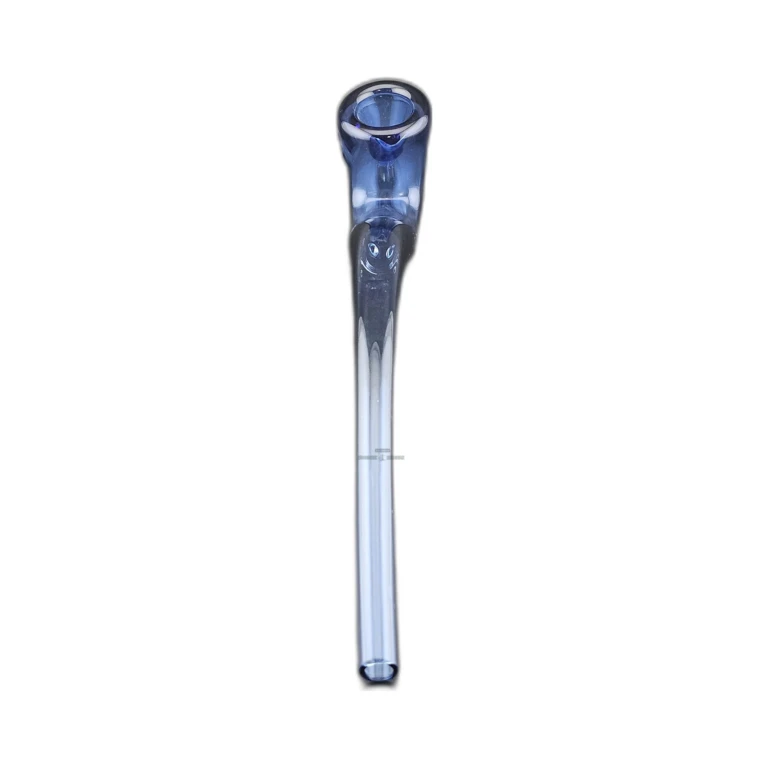 Solid blue borosilicate sherlock pipe in El Paso, long curved neck with straw mouthpiece, same-day pickup