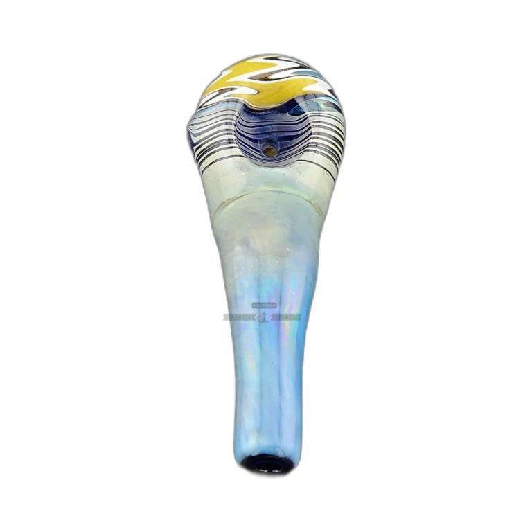 Grateful glass sherlock pipe in El Paso, blue base with black lines and wig wag pattern, same-day pickup